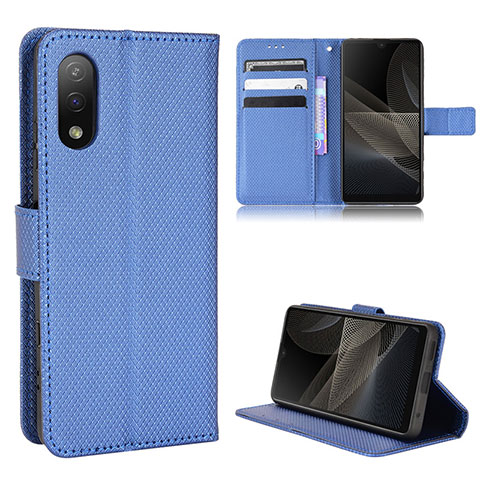 Coque Portefeuille Livre Cuir Etui Clapet BY1 pour Sony Xperia Ace II SO-41B Bleu