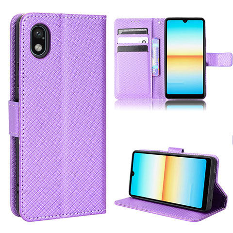 Coque Portefeuille Livre Cuir Etui Clapet BY1 pour Sony Xperia Ace III SO-53C Violet