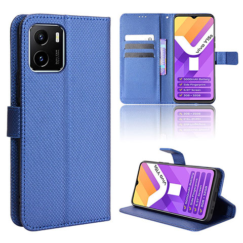 Coque Portefeuille Livre Cuir Etui Clapet BY1 pour Vivo iQOO U5x Bleu