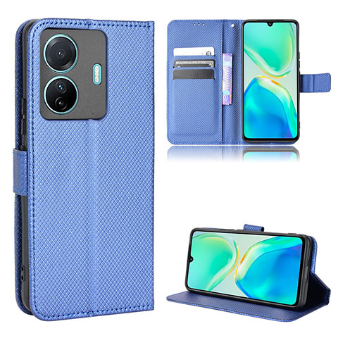 Coque Portefeuille Livre Cuir Etui Clapet BY1 pour Vivo iQOO Z6 Pro 5G Bleu