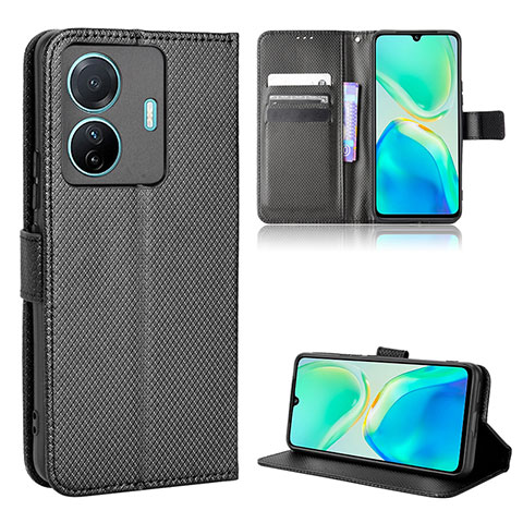 Coque Portefeuille Livre Cuir Etui Clapet BY1 pour Vivo iQOO Z6 Pro 5G Noir