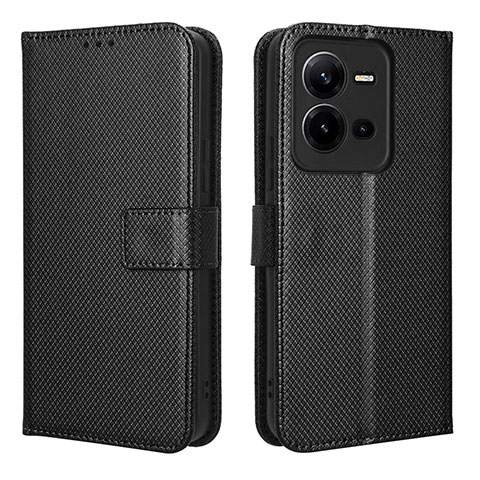 Coque Portefeuille Livre Cuir Etui Clapet BY1 pour Vivo V25e Noir