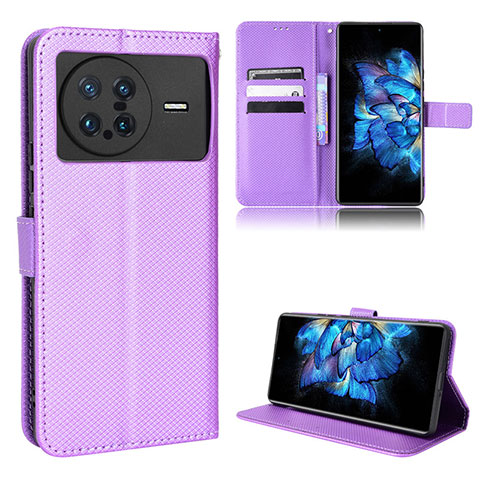 Coque Portefeuille Livre Cuir Etui Clapet BY1 pour Vivo X Note Violet