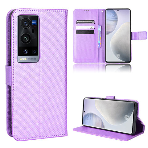 Coque Portefeuille Livre Cuir Etui Clapet BY1 pour Vivo X60 Pro+ Plus 5G Violet