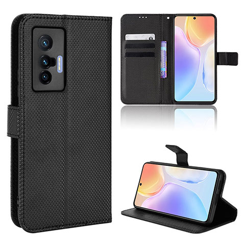 Coque Portefeuille Livre Cuir Etui Clapet BY1 pour Vivo X70 5G Noir