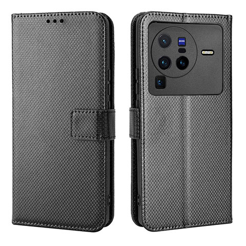 Coque Portefeuille Livre Cuir Etui Clapet BY1 pour Vivo X80 Pro 5G Noir