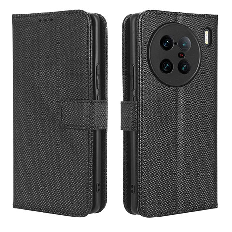 Coque Portefeuille Livre Cuir Etui Clapet BY1 pour Vivo X90 Pro+ Plus 5G Noir