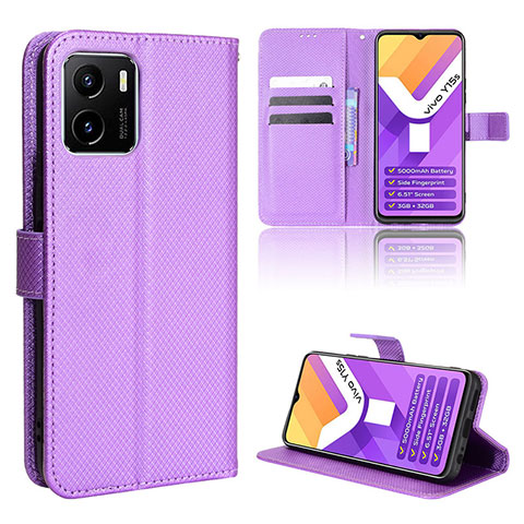 Coque Portefeuille Livre Cuir Etui Clapet BY1 pour Vivo Y01A Violet