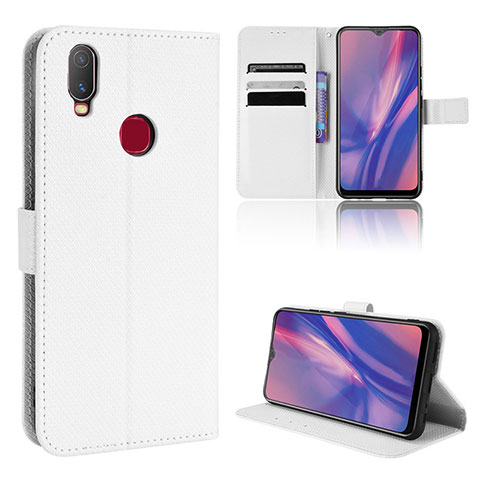 Coque Portefeuille Livre Cuir Etui Clapet BY1 pour Vivo Y12 Blanc