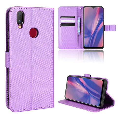 Coque Portefeuille Livre Cuir Etui Clapet BY1 pour Vivo Y12 Violet