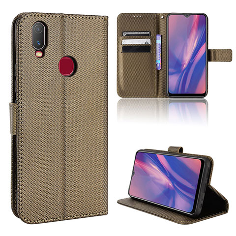 Coque Portefeuille Livre Cuir Etui Clapet BY1 pour Vivo Y15 Marron