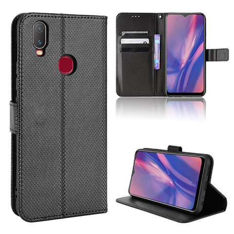 Coque Portefeuille Livre Cuir Etui Clapet BY1 pour Vivo Y15 Noir