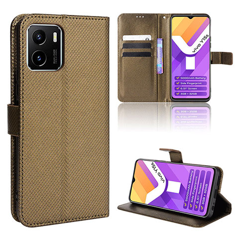 Coque Portefeuille Livre Cuir Etui Clapet BY1 pour Vivo Y15C Marron