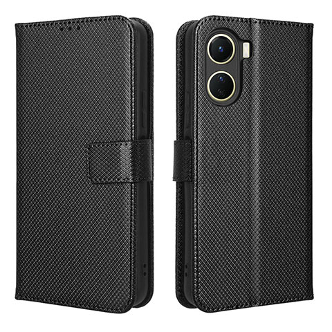 Coque Portefeuille Livre Cuir Etui Clapet BY1 pour Vivo Y16 Noir