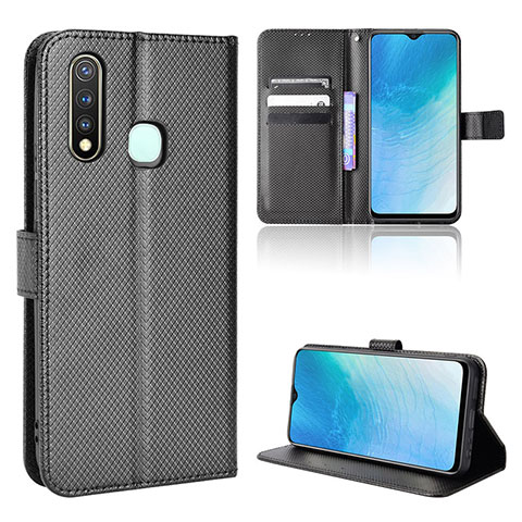 Coque Portefeuille Livre Cuir Etui Clapet BY1 pour Vivo Y19 Noir