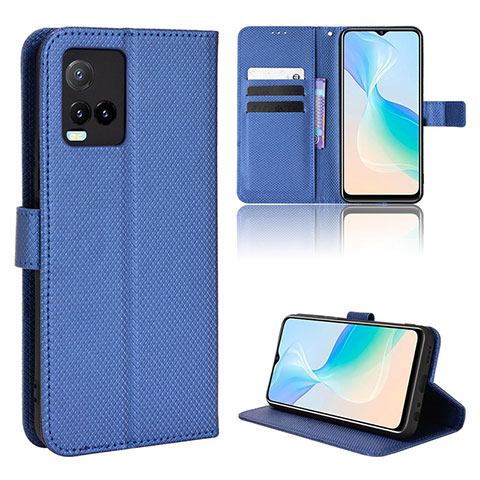 Coque Portefeuille Livre Cuir Etui Clapet BY1 pour Vivo Y21a Bleu