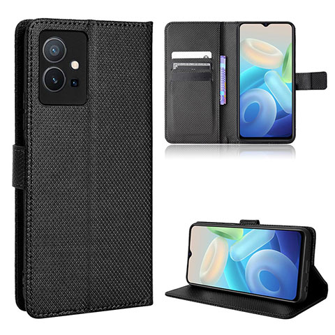 Coque Portefeuille Livre Cuir Etui Clapet BY1 pour Vivo Y30 5G Noir