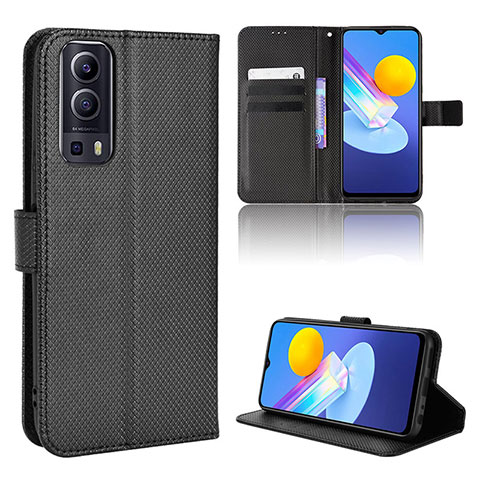 Coque Portefeuille Livre Cuir Etui Clapet BY1 pour Vivo Y52 5G Noir