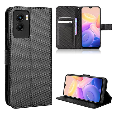 Coque Portefeuille Livre Cuir Etui Clapet BY1 pour Vivo Y72t Noir