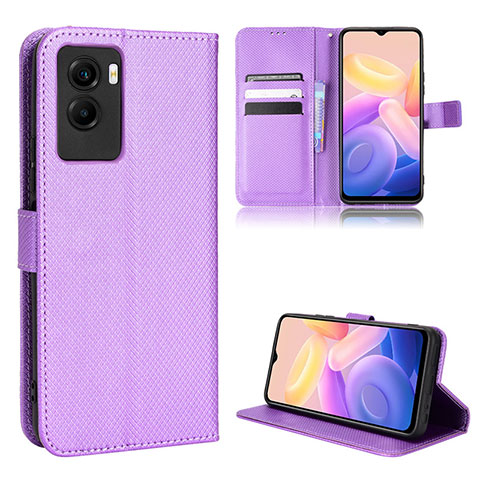 Coque Portefeuille Livre Cuir Etui Clapet BY1 pour Vivo Y72t Violet