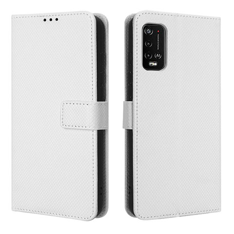 Coque Portefeuille Livre Cuir Etui Clapet BY1 pour Wiko Power U10 Blanc