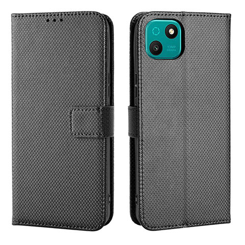 Coque Portefeuille Livre Cuir Etui Clapet BY1 pour Wiko T10 Noir