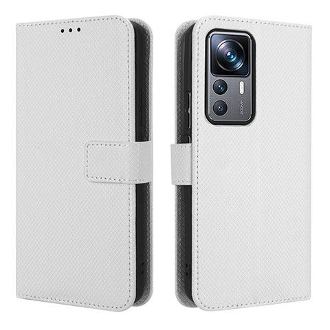 Coque Portefeuille Livre Cuir Etui Clapet BY1 pour Xiaomi Mi 12T Pro 5G Blanc