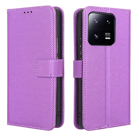 Coque Portefeuille Livre Cuir Etui Clapet BY1 pour Xiaomi Mi 13 Pro 5G Violet