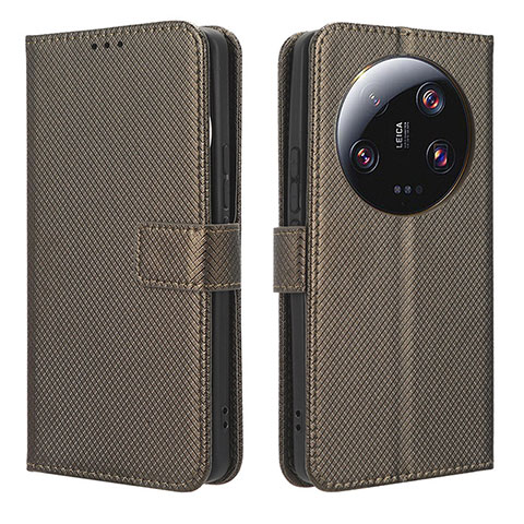 Coque Portefeuille Livre Cuir Etui Clapet BY1 pour Xiaomi Mi 13 Ultra 5G Marron