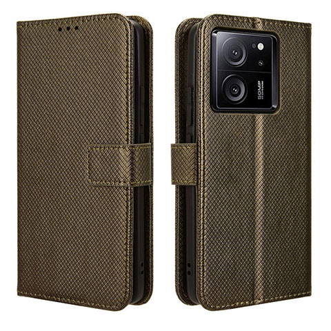 Coque Portefeuille Livre Cuir Etui Clapet BY1 pour Xiaomi Mi 13T Pro 5G Marron