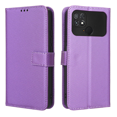 Coque Portefeuille Livre Cuir Etui Clapet BY1 pour Xiaomi Poco C40 Violet