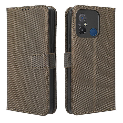 Coque Portefeuille Livre Cuir Etui Clapet BY1 pour Xiaomi Poco C55 Marron