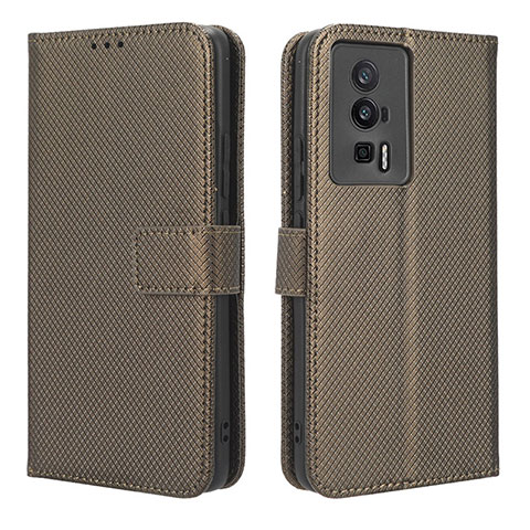 Coque Portefeuille Livre Cuir Etui Clapet BY1 pour Xiaomi Poco F5 Pro 5G Marron