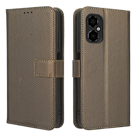 Coque Portefeuille Livre Cuir Etui Clapet BY1 pour Xiaomi Poco M4 5G Marron