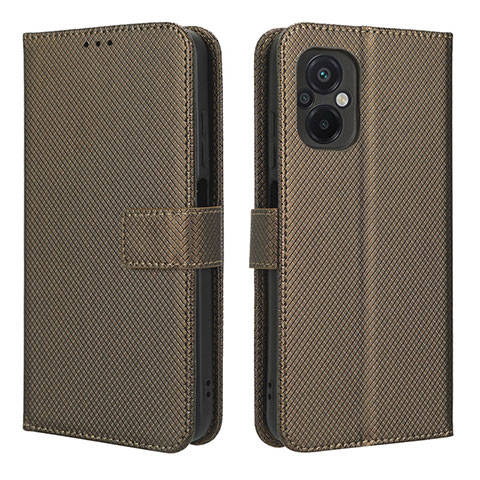 Coque Portefeuille Livre Cuir Etui Clapet BY1 pour Xiaomi Poco M5 4G Marron