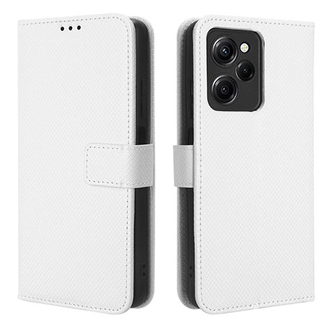 Coque Portefeuille Livre Cuir Etui Clapet BY1 pour Xiaomi Poco X5 Pro 5G Blanc
