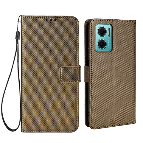 Coque Portefeuille Livre Cuir Etui Clapet BY1 pour Xiaomi Redmi 10 5G Marron