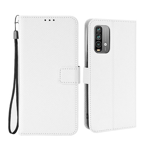 Coque Portefeuille Livre Cuir Etui Clapet BY1 pour Xiaomi Redmi 9 Power Blanc