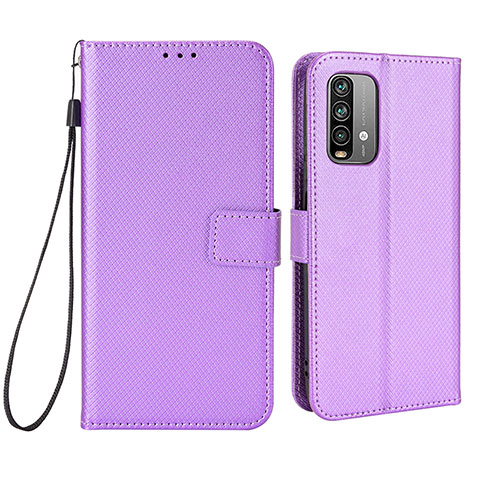 Coque Portefeuille Livre Cuir Etui Clapet BY1 pour Xiaomi Redmi 9 Power Violet