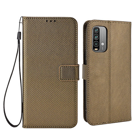 Coque Portefeuille Livre Cuir Etui Clapet BY1 pour Xiaomi Redmi 9T 4G Marron