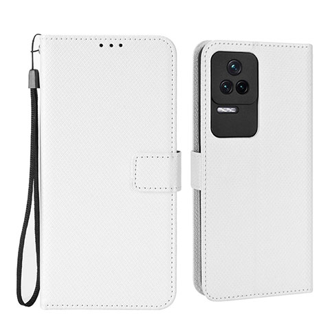 Coque Portefeuille Livre Cuir Etui Clapet BY1 pour Xiaomi Redmi K40S 5G Blanc