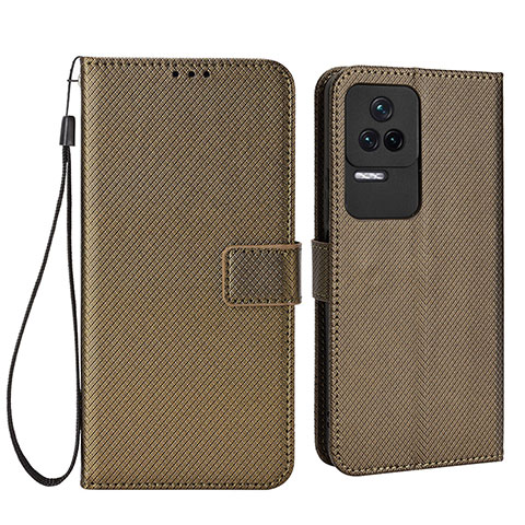 Coque Portefeuille Livre Cuir Etui Clapet BY1 pour Xiaomi Redmi K50 5G Marron