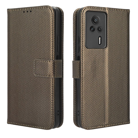 Coque Portefeuille Livre Cuir Etui Clapet BY1 pour Xiaomi Redmi K60E 5G Marron