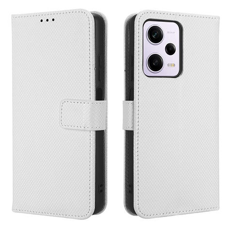 Coque Portefeuille Livre Cuir Etui Clapet BY1 pour Xiaomi Redmi Note 12 Pro 5G Blanc