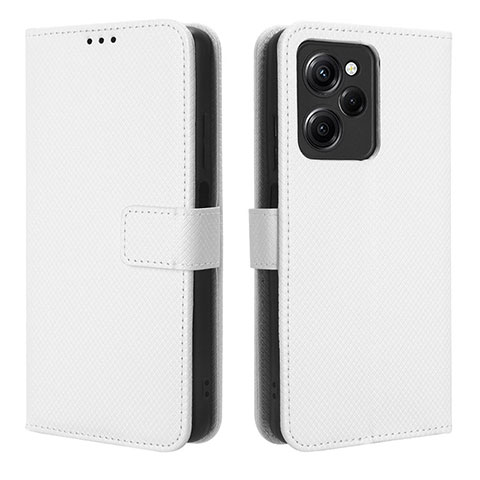 Coque Portefeuille Livre Cuir Etui Clapet BY1 pour Xiaomi Redmi Note 12 Pro Speed 5G Blanc