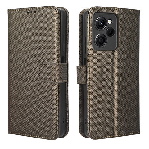 Coque Portefeuille Livre Cuir Etui Clapet BY1 pour Xiaomi Redmi Note 12 Pro Speed 5G Marron