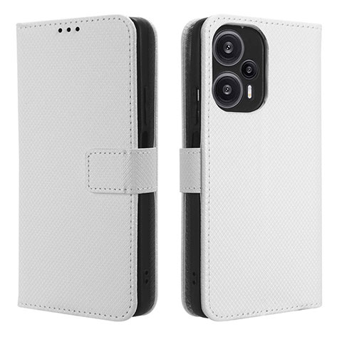 Coque Portefeuille Livre Cuir Etui Clapet BY1 pour Xiaomi Redmi Note 12 Turbo 5G Blanc