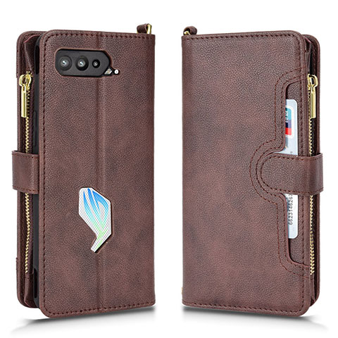 Coque Portefeuille Livre Cuir Etui Clapet BY2 pour Asus ROG Phone 5 Pro Marron