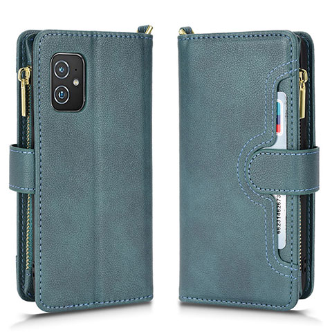 Coque Portefeuille Livre Cuir Etui Clapet BY2 pour Asus Zenfone 8 ZS590KS Vert