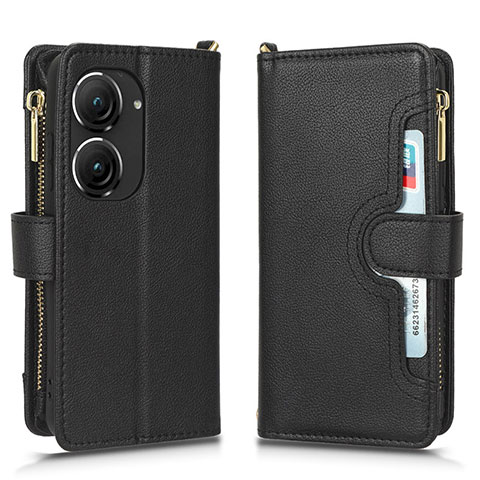 Coque Portefeuille Livre Cuir Etui Clapet BY2 pour Asus Zenfone 9 Noir